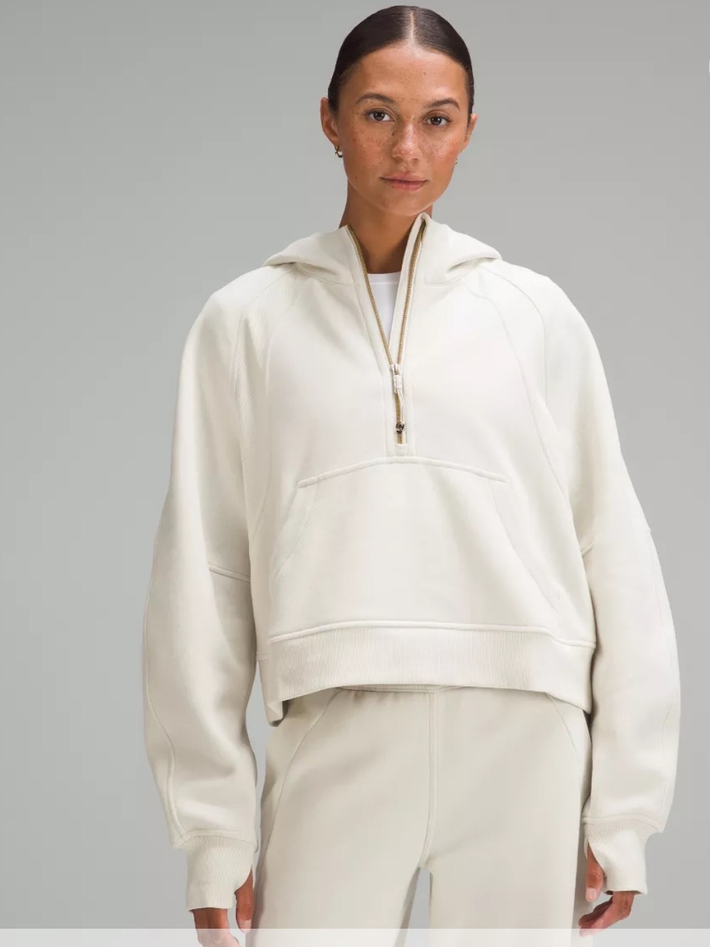 Lululemon New Year Scuba Oversized Half Zip Hoodie w/gold hardware